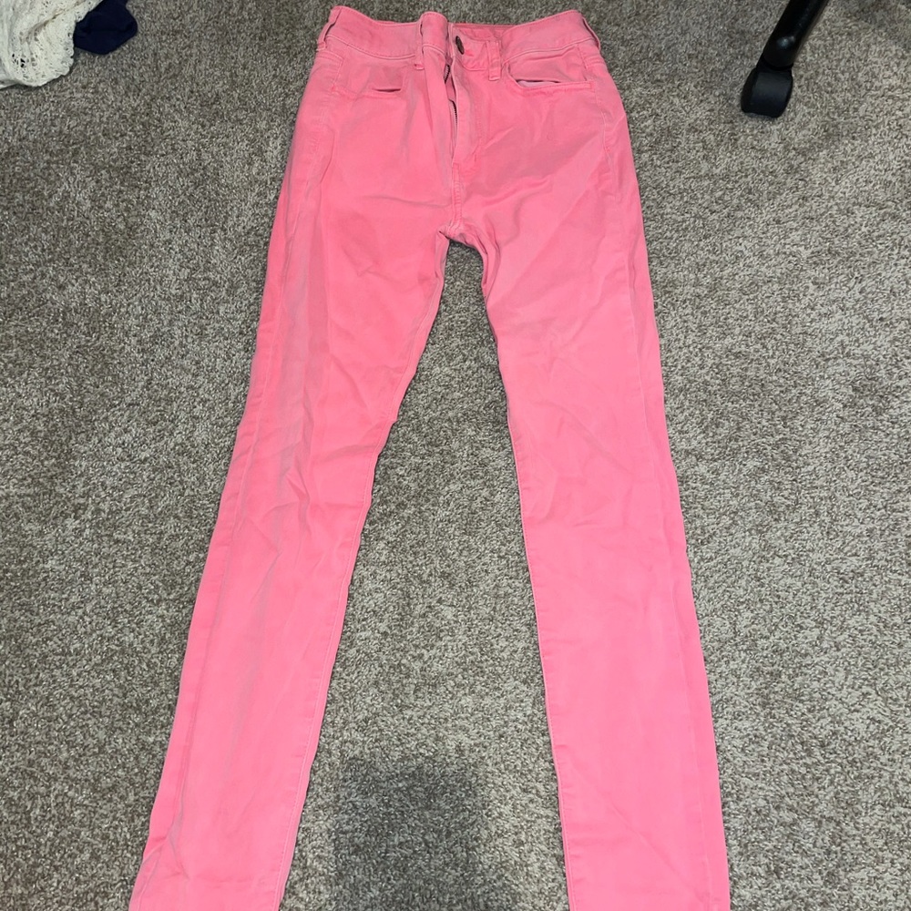 American eagle hot pink jeans